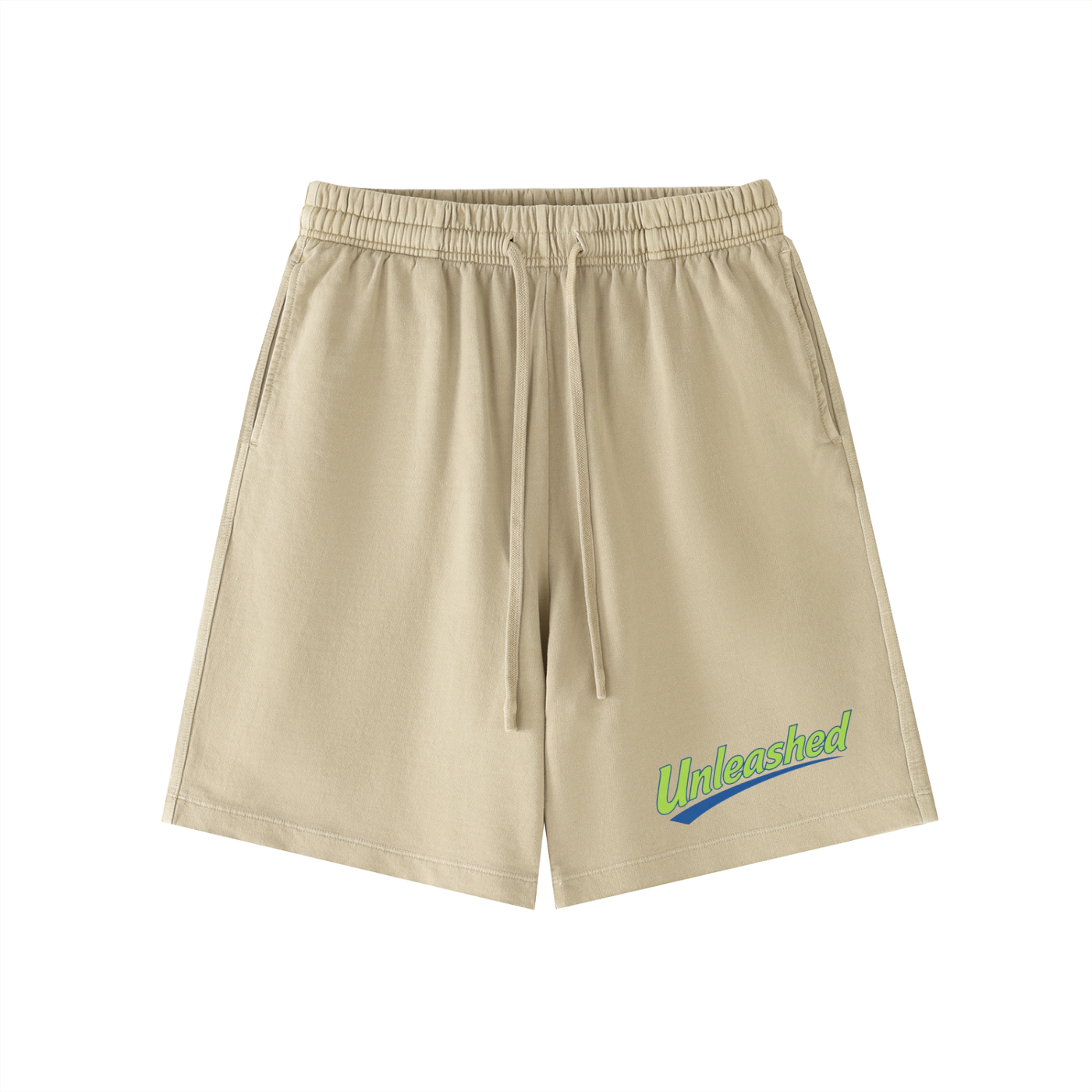 Unleashed Green Logo Cotton Shorts