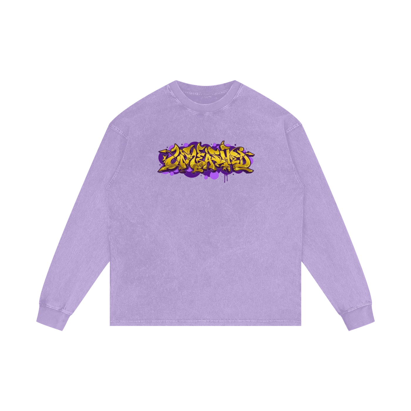 Unleashed Acid Wash Oversize Gold Long Sleeve