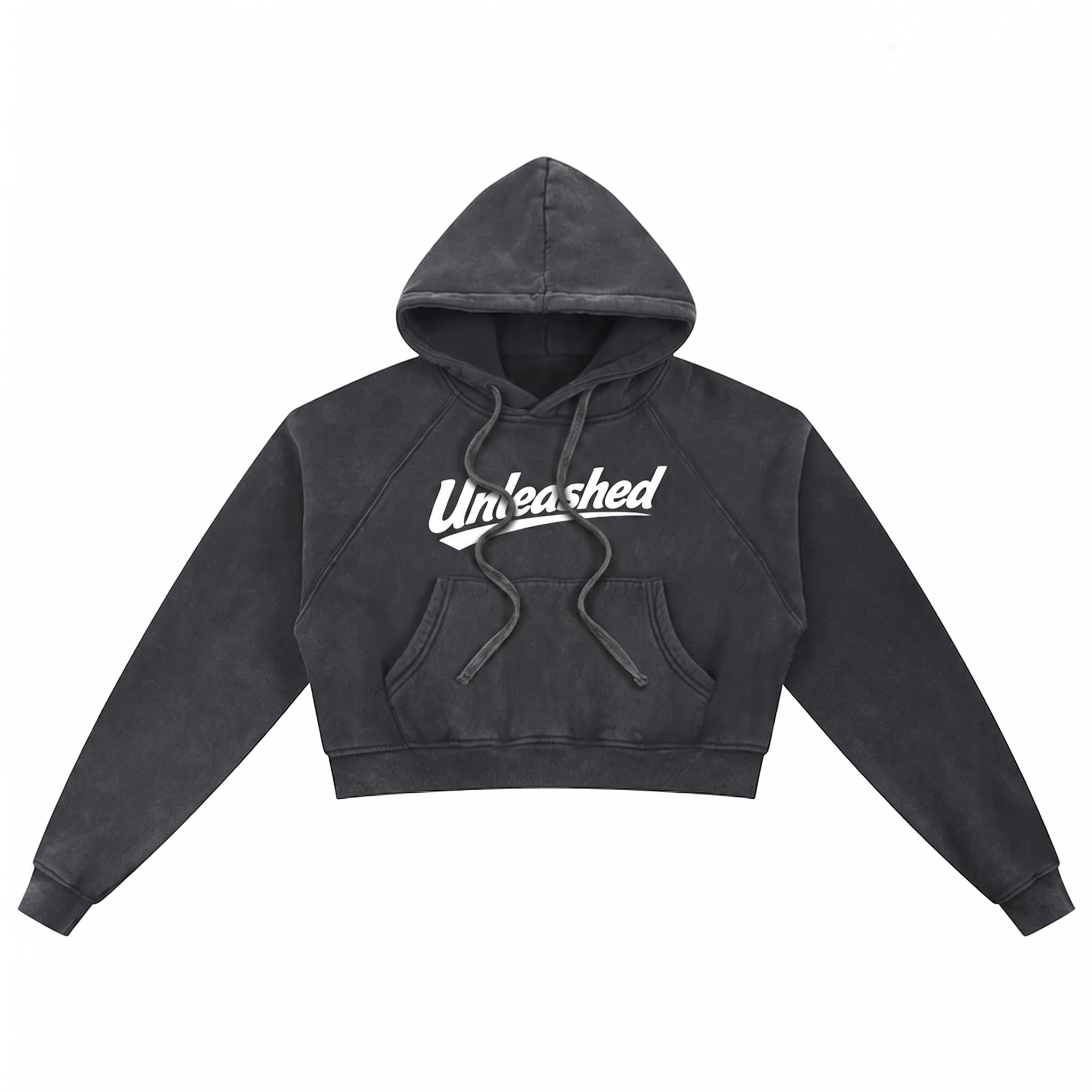 Unleashed Snow Washed Cropped Hoodie - Womens