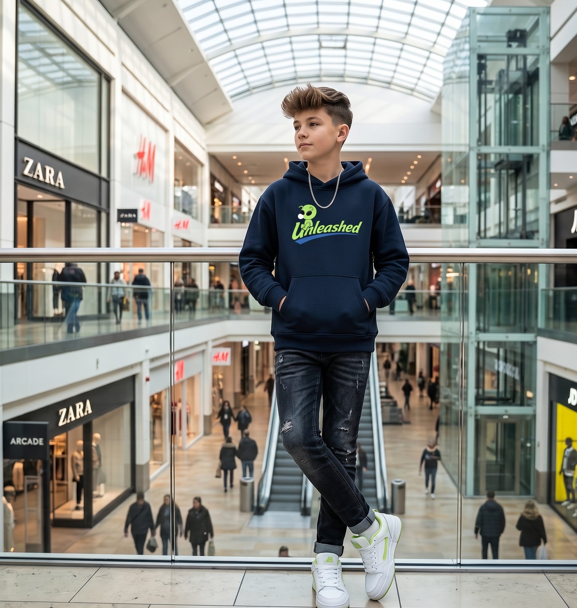 Unleashed Essential Fleece Alien Hoodie KIDS