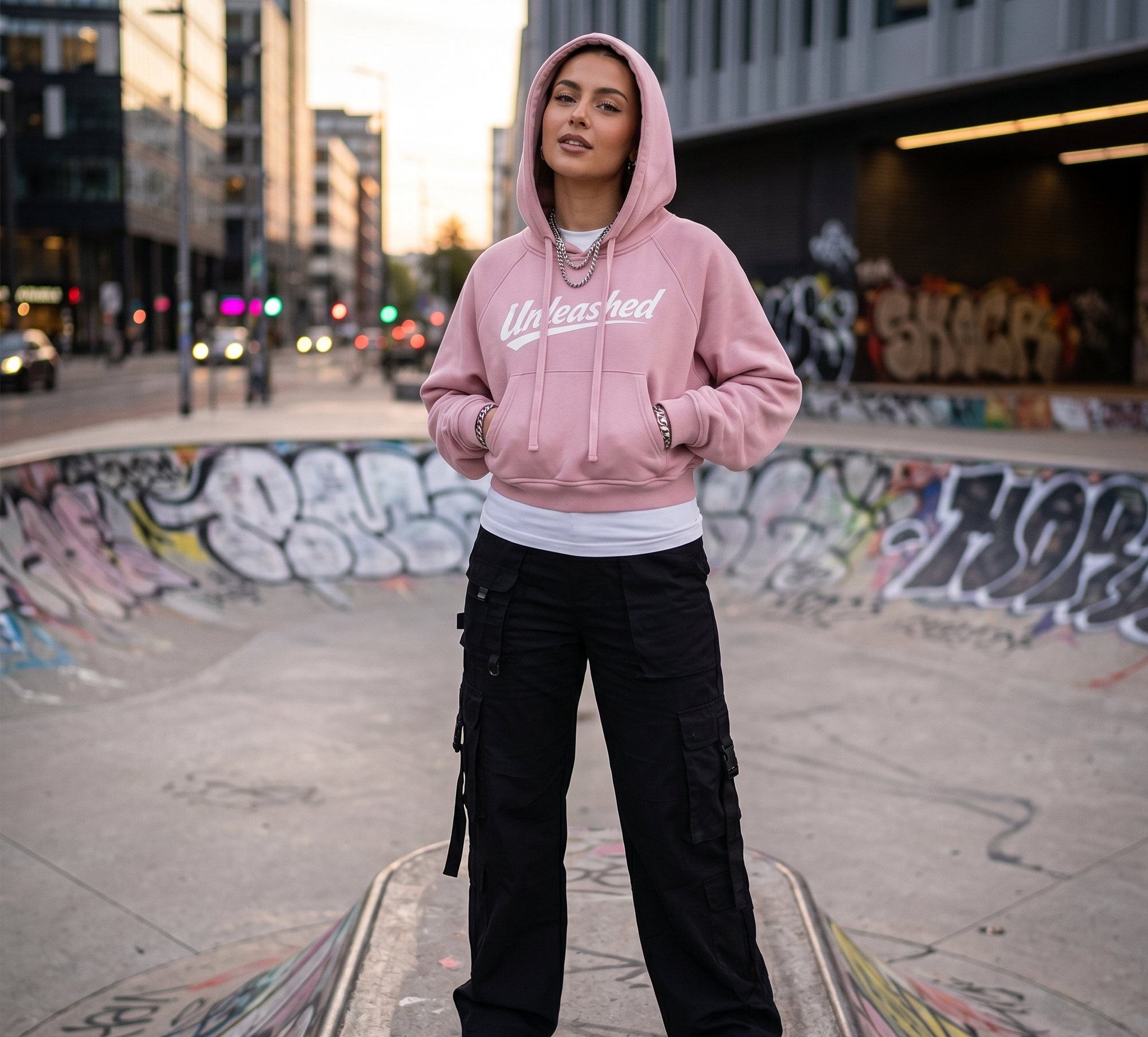Unleashed Snow Washed Cropped Hoodie - Womens