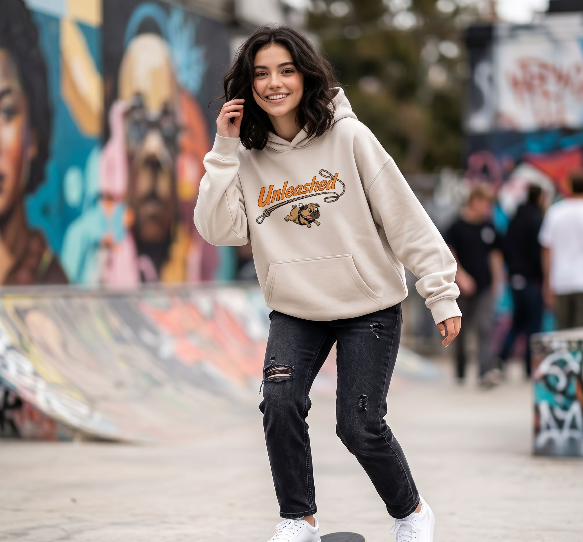 Unleashed Snow Wash Off The Leash Oversize Hoodie