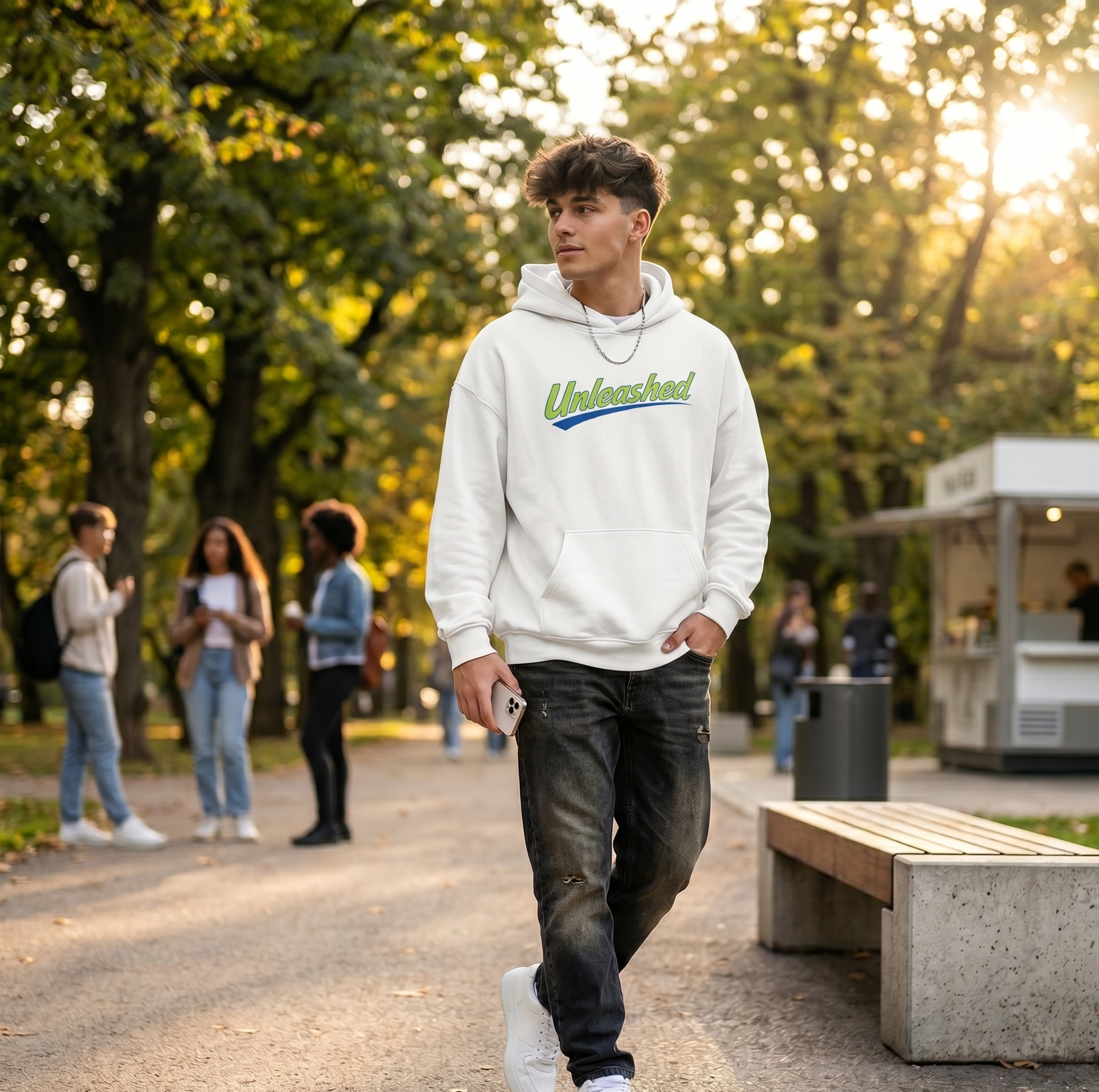 Unleashed Logo Green Hoodie