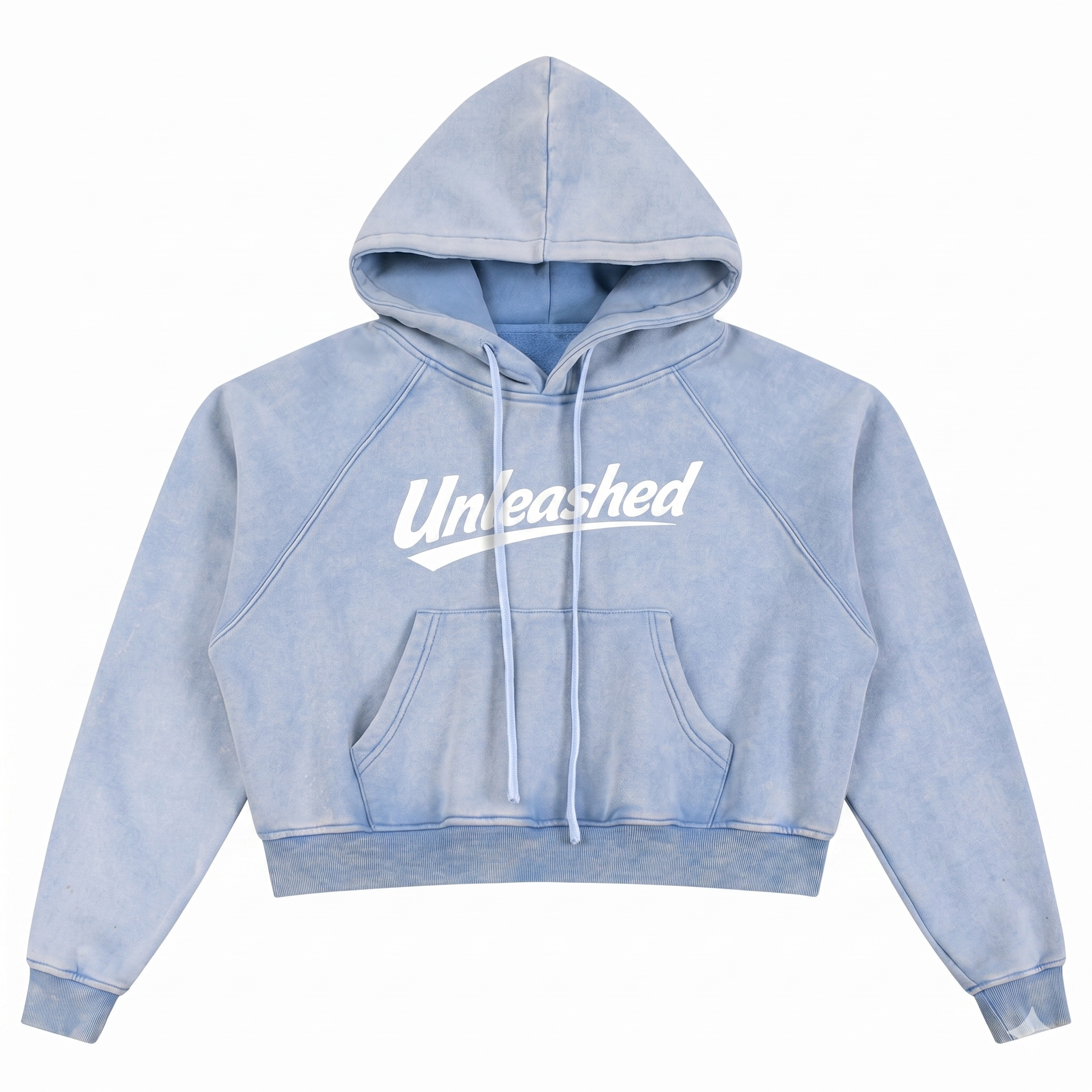 Unleashed Snow Washed Cropped Hoodie - Womens
