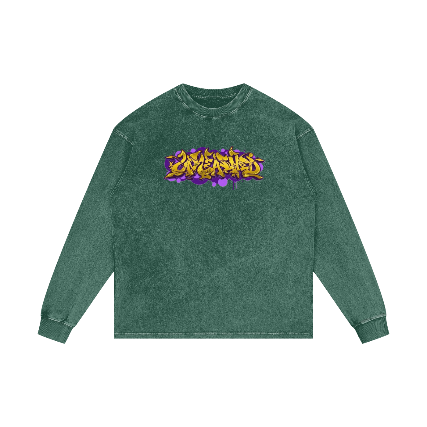 Unleashed Acid Wash Oversize Gold Long Sleeve