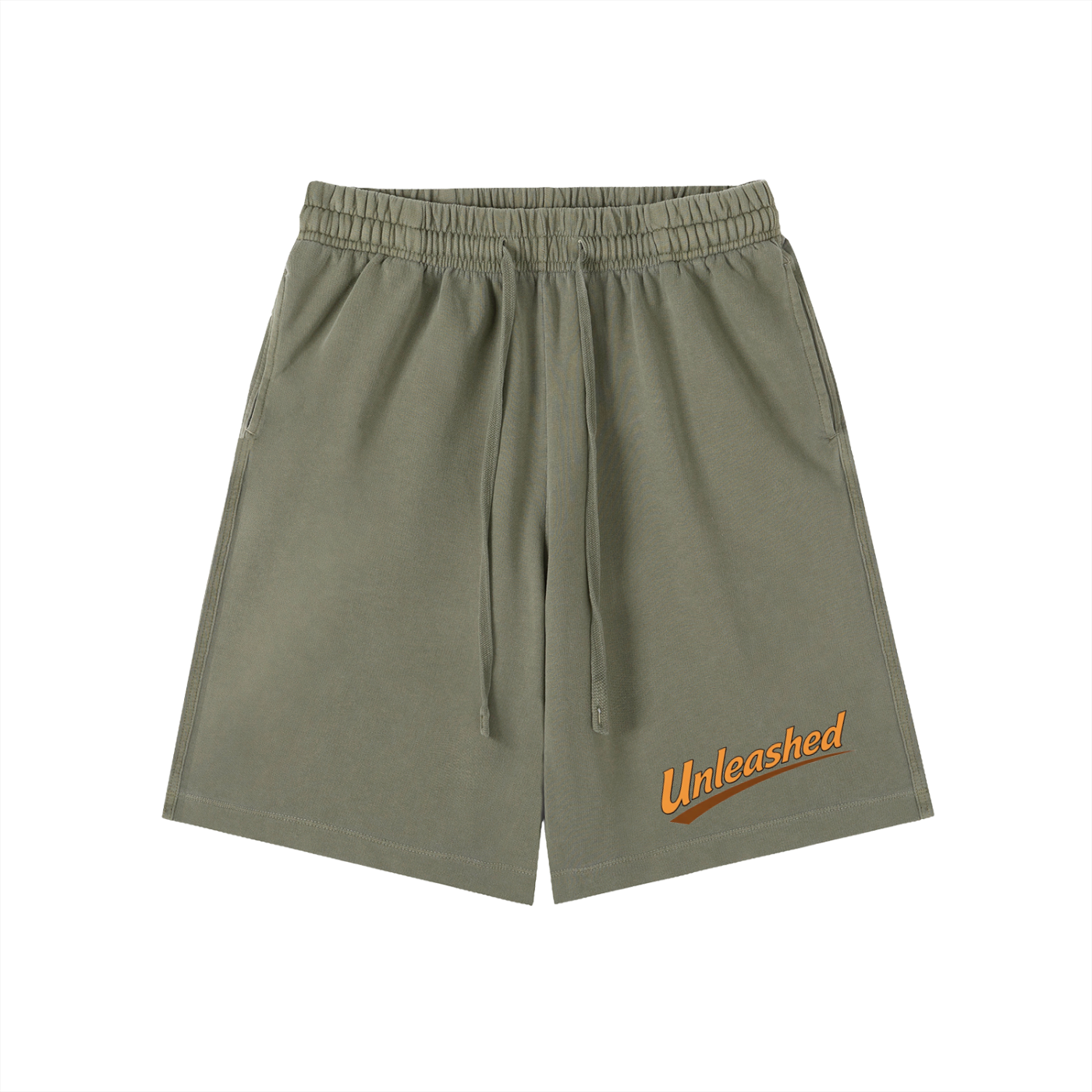 Unleashed Orange Logo Cotton Shorts