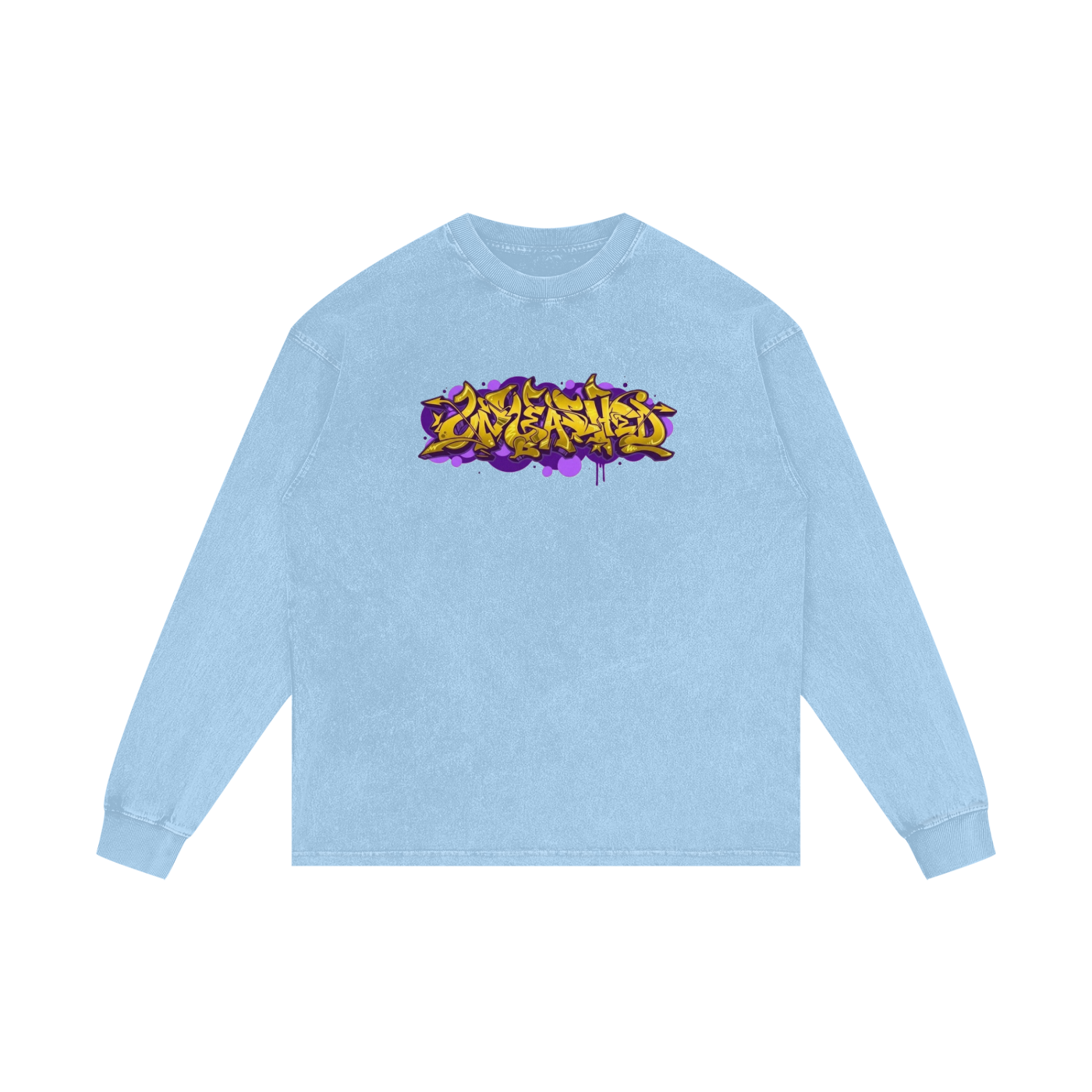 Unleashed Acid Wash Oversize Gold Long Sleeve