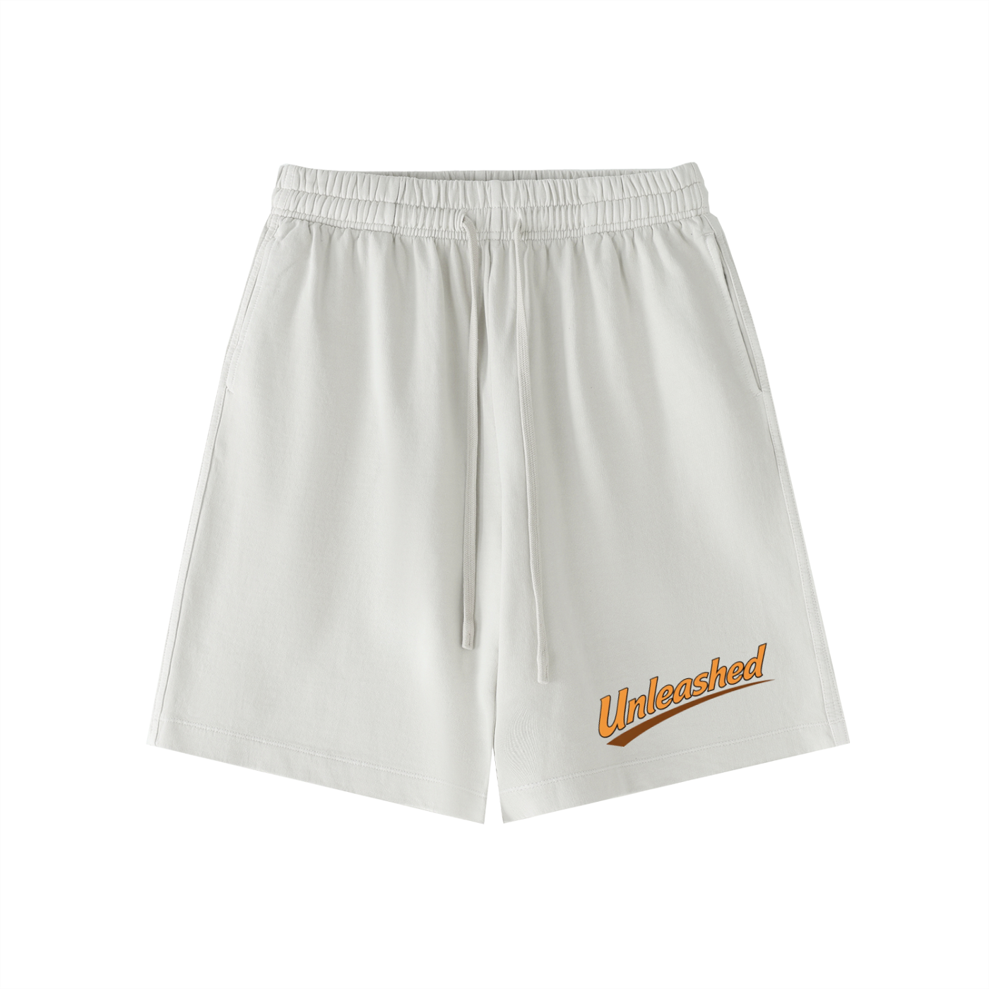 Unleashed Orange Logo Cotton Shorts